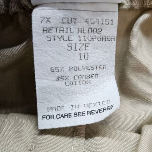 Vintage 80s Koret Skirt Womens Size 10 Tan Midi Preppy Coquette Button Down - Picture 10 of 10